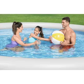 BESTWAY Fast Set Aufstellpool ⌀ 457 x 84 cm Grau inkl. Filterpumpe
