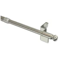 Interdeco Klemmstange ausdrehbar, Scheibenstange 10/8 mm aus Metall, ohne Bohren, Edelstahl-Optik, für Scheibengardinen und Kurzgardinen, Typ 2010052, 50-80 cm