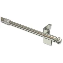 Interdeco Klemmstange ausdrehbar, Scheibenstange 10/8 mm aus Metall, ohne Bohren, Edelstahl-Optik, für Scheibengardinen und Kurzgardinen, Typ 2010052, 50-80 cm