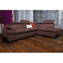exxpo - sofa fashion Eckcouch Kunstleder 2-Sitzer Braun