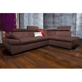 exxpo - sofa fashion Eckcouch Kunstleder 2-Sitzer Braun