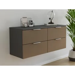 Design Hängekonsole Sideboard Urban Slimline 4 Softeinzüge Sand