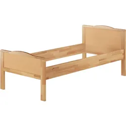 Erst-Holz Seniorenbett extra hoch Buchebett natur massiv 90x200 Einzelbett Futonbett Rollrost 60.70-09