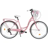 Damenfahrrad Davi Emma 28", 7 Gänge, 160-185 cm, Rosa/Schwarz