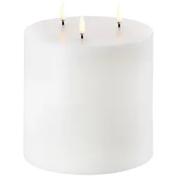 Uyuni LED Stumpenkerze 15x15cm Nordic White 3-Docht