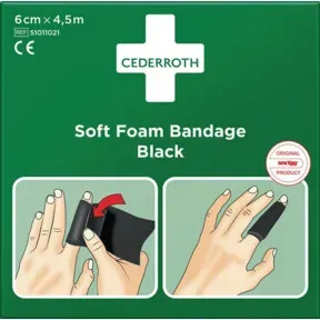 Pflaster u.Bandage Soft Foam selbsthaftend elastisch,schw. Rl.6cmx4,5m CEDERROTH