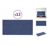 vidaXL Wandpaneele 12 Stk. Blau 30x15 cm Stoff 0,54 m2