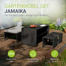 Juskys 2in1 Polyrattan Gartenmöbel Jamaika