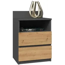 Top e shop M1 Anthrazit/artisan Nachttisch/nachttisch 2 Schubladen - Oak - One Size