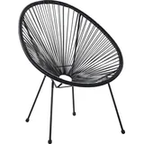 Beliani Balkonstuhl 70 x 87 x 90 cm schwarz