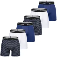 Scotch & Soda Boxershorts Solid Cotton Stretch Blau / Weiß XL 6er Pack