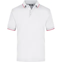 Poloshirt Tipping "JN034" - XXL - white/red
