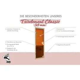 Karibu bronzierte Ganzglastür für 38/40 mm Kabinen