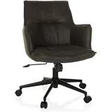 hjh living Homeoffice Stuhl gepolstert SOLAO Life Schreibtischstuhl Drehstuhl höhenverstellbar, Stoffbezug Dunkelgrau