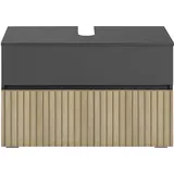 Home Affaire Waschbeckenunterschrank HOME AFFAIRE "Wisla", schwarz (anthrazit, eiche struktur), B:80cm H:55cm T:35cm, Spanplatte, Schränke, Waschbeckenunterschrank, Siphonausschnitt, Push-to-open-Funktion, Breite 80 cm, Höhe 55 cm