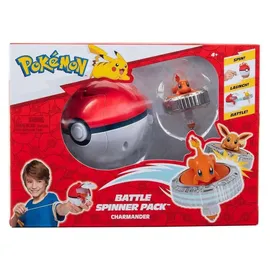 Pokémon Battle Spinner-Spiel – Charmander Pokéball 6cm (2er Set)