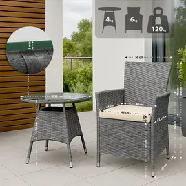 CLP Gartenmöbel-Set Fireda, grau-meliert