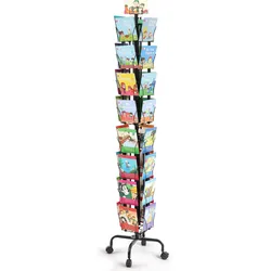 VEVOR Präsentationsständer Drehbarer Postkartenständer 32 Fächer Rollbar
