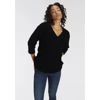 Flashlights V-Ausschnitt-Pullover, Bequem geschnitten, schwarz,