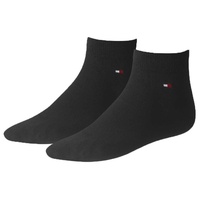 Tommy Hilfiger Herren Quarter Socken, Vorteilspack - Sneaker, Unifarben, 39-49 Schwarz 39-42