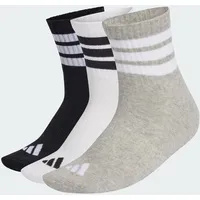 adidas 3er Pack Cushioned Sportswear Mid Cut Socken Grau/Weiß/Schwarz 40-42