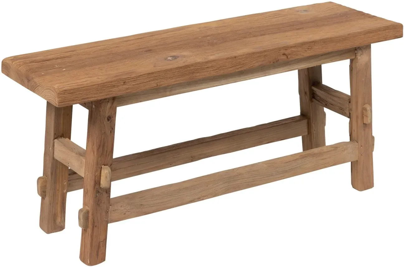 Bank Tuscany aus Teakholz, skandinavischer Stil, natur, 100 cm, robustes Design für den Innenbereich
