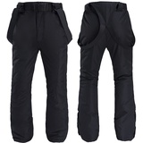 QIULAO Skihose for Erwachsene, Hosenträger for Herren und Damen, Schneehose, Wasser- und Winddichte Furnier-Skihose, warme und atmungsaktive Wintersportbekleidung (Color : Negro, Größe : 3XL)