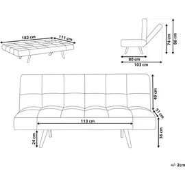 Beliani Schlafsofa 2-Sitzer Ingaro