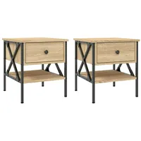 VidaXL Nachttische 2 Stk Sonoma-Eiche 40x42x45 cm Holzwerkstoff