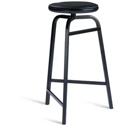 Northern - Treble Barhocker, schwarz / Leder schwarz