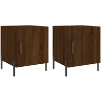 VidaXL Nachttische 2 Stk Braun Eichen-Optik 40x40x50 cm Holzwerkstoff