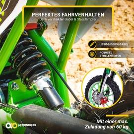 Actionbikes Motors Kinder-Crossbike Viper, Elektro-Kindermotorrad, 1000 Watt, bis 25 km/h, Scheibenbremsen, ab 5 Jahren (Grün)