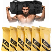 RELAX4LIFE Sandbag 4,5-27 kg, Gewichtssack mit 6 Gummigriffe, Trainingssandsack inkl. Oxford-Tasche, Sandsack einstellbar, Force Bag Functional für Krafttraining Fitness Gewichtheben (6 Säcke, 27 kg)