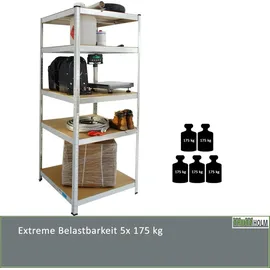 Trutzholm Schwerlastregal Stahl 180x75x75cm grau 875 kg 5 Böden