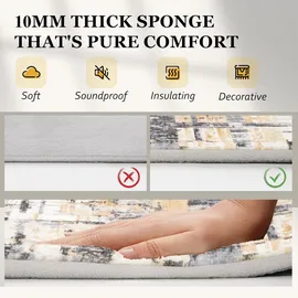 luxuskollektion Teppich Flauschig Gelb Grau 160x230 Moderner Schwamm