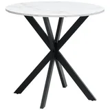 Mid.you Esstisch, Schwarz, Weiß, Metall, Holzwerkstoff, rund, Flachrohr, 80x75x80 cm, Bsci, Esszimmer, Tische, Esstische, Esstische rund