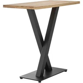 Stolkom Bartisch Duke 120 x 104 x 60 cm Eiche Massivholz geölt/Schwarz