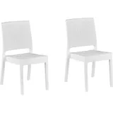 Beliani Fossano Gartenstuhl 60 x 60 x 89 cm weiß 2 St.