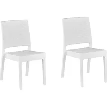 Beliani Fossano Gartenstuhl 60 x 60 x 89 cm weiß 2 St.