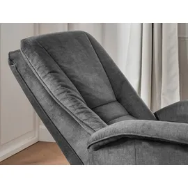 Livetastic Relaxsessel Harry Velours 77 x 107 x 88 cm Dunkelgrau mit Relaxfunktion