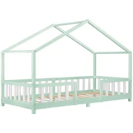 [en.casa] Kinderbett Treviolo 90 x 200 cm Kiefer massiv mintgrün/weiß