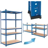 ECD Germany Werkstattregal 200x100x50 cm Blau aus Metall Belastbar bis 875 kg