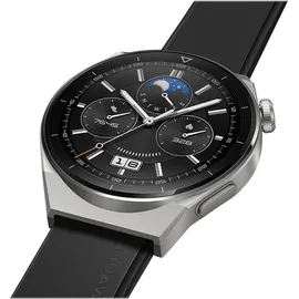 Huawei Watch GT 3 Pro 46 mm titangrau Flouroelastomer Armband schwarz