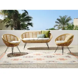 Beliani Lounge Set 3-tlg. Beige/Schwarz