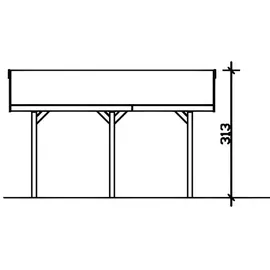 SKANHOLZ Wallgau Einzelcarport 3,80 x 5,00 m grün inkl. Dachlattung und Pfostenanker
