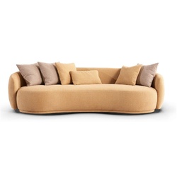 Casa Padrino Luxus 4er Sofa Orange 270 x 97 x H. 76 cm - Wohnzimmer Sofa - Hotel Sofa - Wohnzimmer Möbel - Hotel Möbel - Luxus Möbel - Luxus Einrichtung - Wohnzimmer Einrichtung