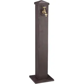 Relaxdays Wasserzapfsäule Eckig Braun
