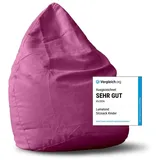 Lumaland Sitzsack Luxury XL Plus 85x65cm | Microvelours Beanbag extra weichem & robustem Stoff | Für Erwachsene & Kinder| Ideal geeignet für Kinderzimmer | Sessel & Stuhl Bean Bag [Pink]