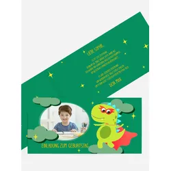 Geburtstagseinladung selbst gestalten mit Spruch und Fotos im Onlinedesigner bei Meine-Kartenmanufaktur.de