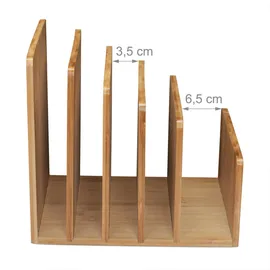 Relaxdays Dokumentenhalter Bambus Schreibtisch-Organizer Natur 1 St.